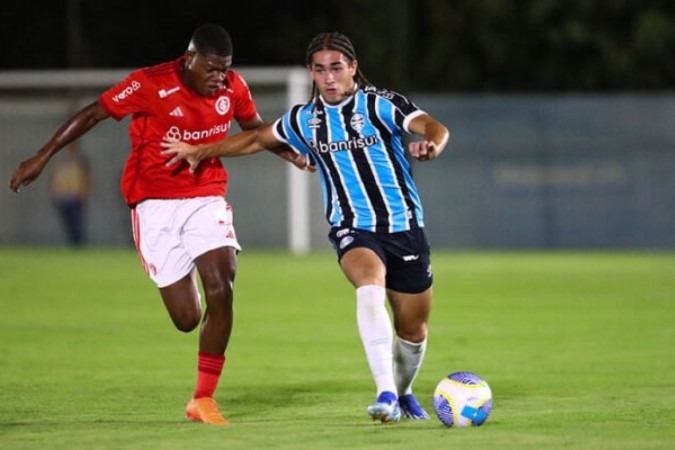 Grêmio e Inter mediram nesta sexta-feira, em Eldorado do Sul -  (crédito:  Gr..mio x Internacional - Copa do Brasil Sub-17 - Rodrigo Fatturi / Gr..mio FBPA)