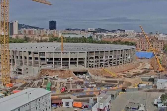 Obras do novo Camp Nou avançam -  (crédito: Foto: Divulgação/FC Barcelona)