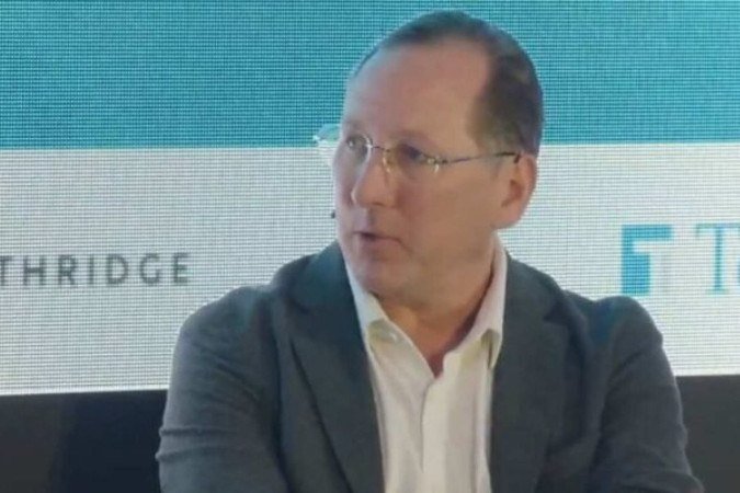 No seminário sobre futebol em Londres, John Textor defendeu os interesses de dois dos seus clubes, o Botafogo e o Crystal Palace -  (crédito: Vitor Silva/Botafogo)