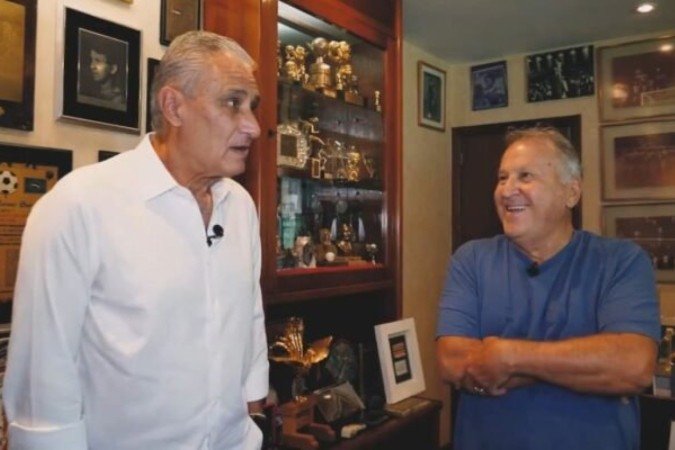 Tite considera Zico melhor do que Messi e Maradona  -  (crédito: Foto: Reprodução de vídeo FlaTV)