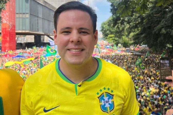 Rodrigo Valadares participou de manifestação bolsonarista na Paulista na semana ada - (crédito: Reprodução) Rodrigo Valadares participou de manifestação bolsonarista na Paulista na semana ada - (crédito: Reprodução)