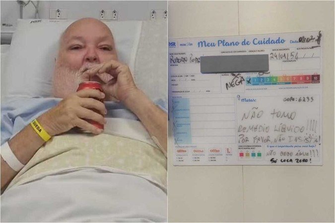 Roberto Pedreira revelou que não toma água há pelo menos 50 anos - (crédito: Arquivo Pesssoal; Reprodução/X/Twitter @ijoaovv) Roberto Pedreira revelou que não toma água há pelo menos 50 anos - (crédito: Arquivo Pesssoal; Reprodução/X/Twitter @ijoaovv)