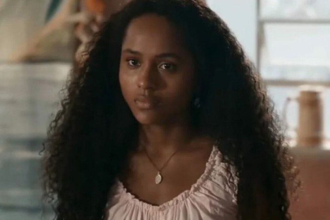 Duda Santos como Maria Santa em 'Renascer' -  (crédito:  Reprodução/TV Globo)