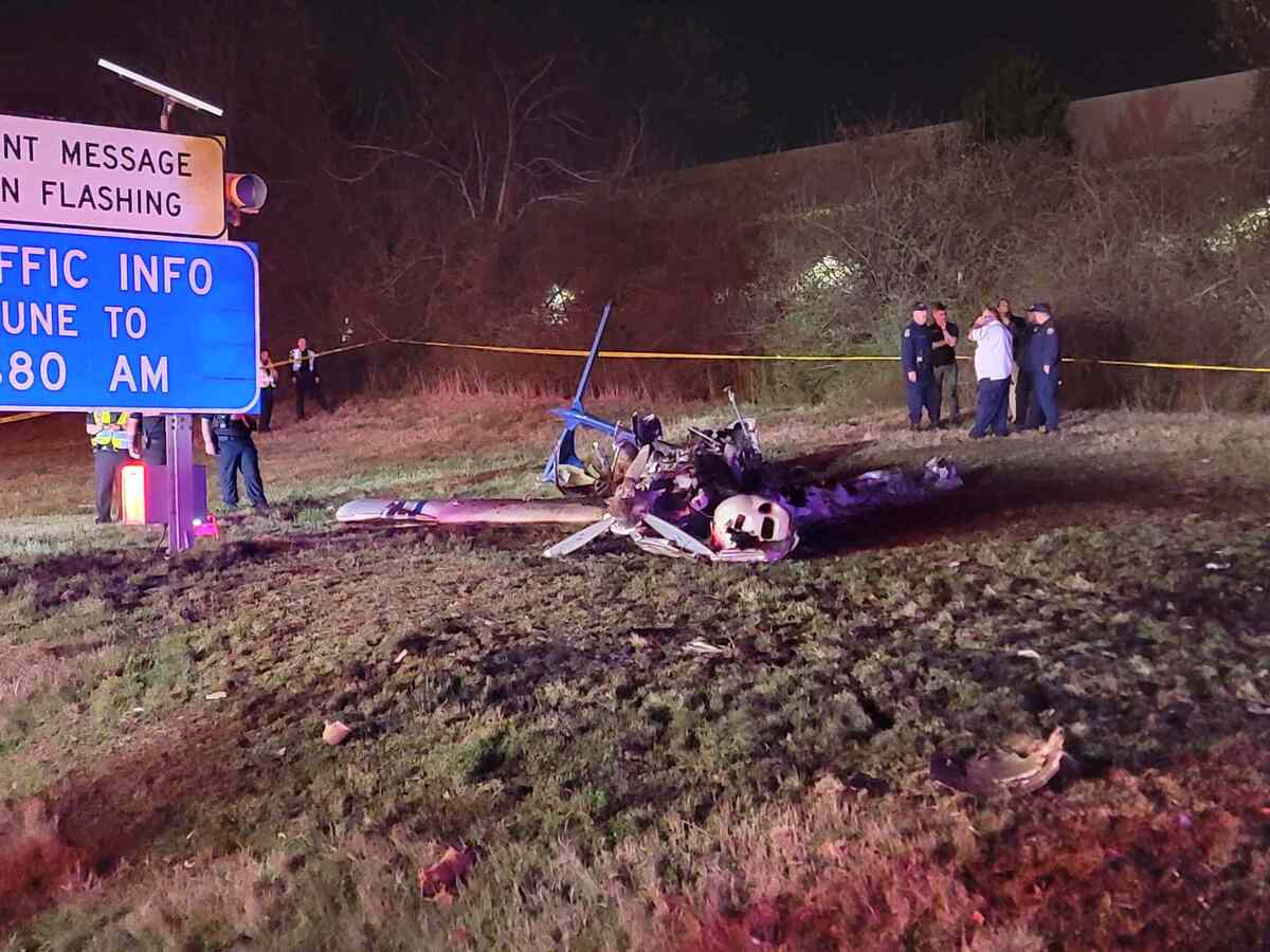 Cinco mortos em queda de avião perto de rodovia no sul dos EUA -  (crédito: Polícia Metropolitana de Nashville)