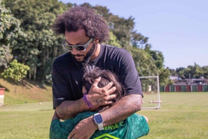 Liam, filho caçula do lateral Marcelo, faz parte da equipe sub-9 do Fluminense  -  (crédito: - Foto: Leonardo Brasil/Fluminense)