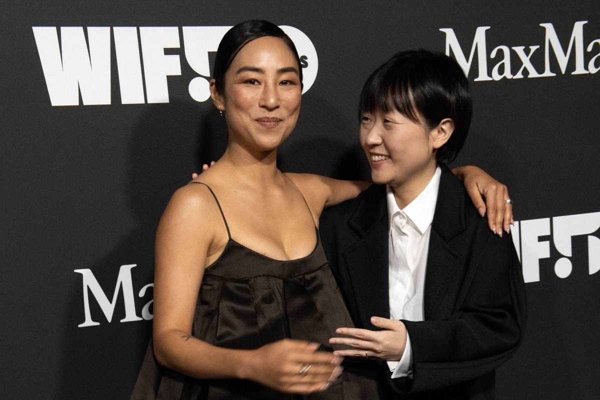  (FILES) US actress Greta Lee (L) and South Korean-Canadian director Celine Song (R) arrive for the 2023 Women in Film Honors at the Ray Dolby Ballroom at Hollywood and Highland in Hollywood, California, on November 30, 2023. From dramas about the atomic bomb and Auschwitz, to comedies about dolls and sex-mad reanimated corpses, this Sundays Oscars best picture lineup is the most varied in years. Here are the ten movies from 2023 that will go head-to-head for Hollywoods most prestigious prize: American Fiction, Anatomy of a Fall, Barbie, The Holdovers, Killers of the Flower Moon, Maestro, Oppenheimer, Past Lives, Poor Things, The Zone of Interest. (Photo by VALERIE MACON / AFP)       