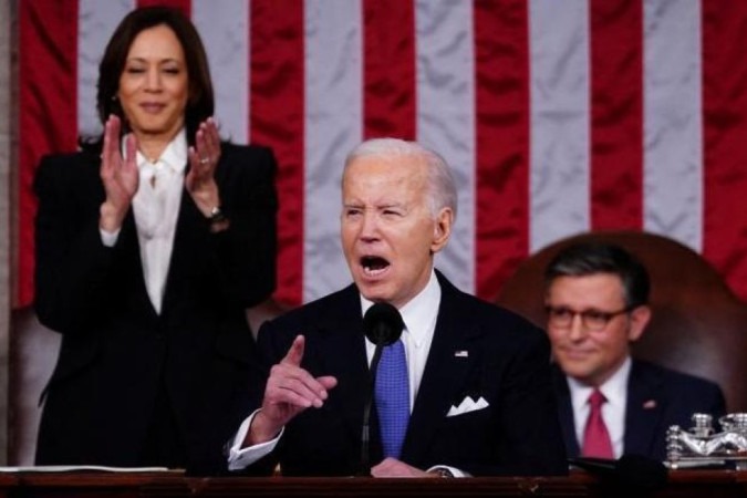 Biden fez na quinta-feira o último discurso do Estado da União de seu mandato -  (crédito: Reuters)