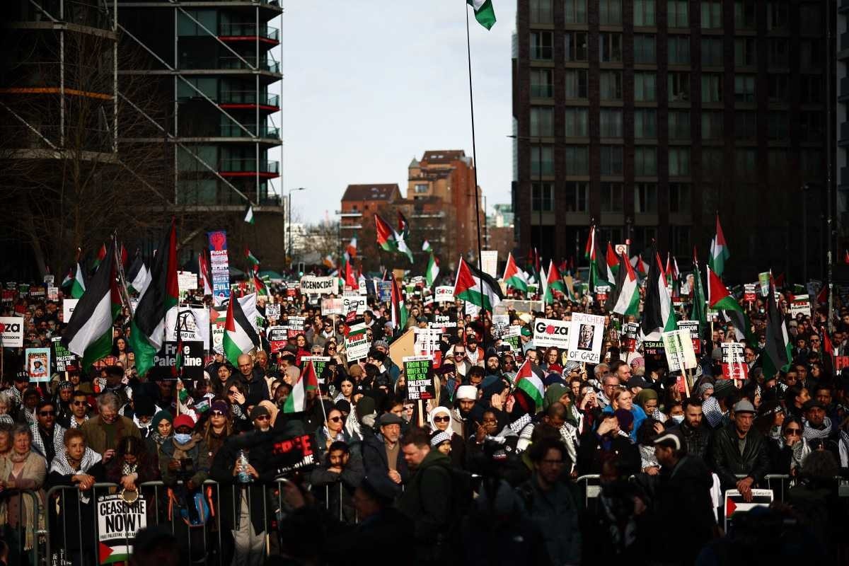 Protestos em Londres pelo fim do conflito em Gaza