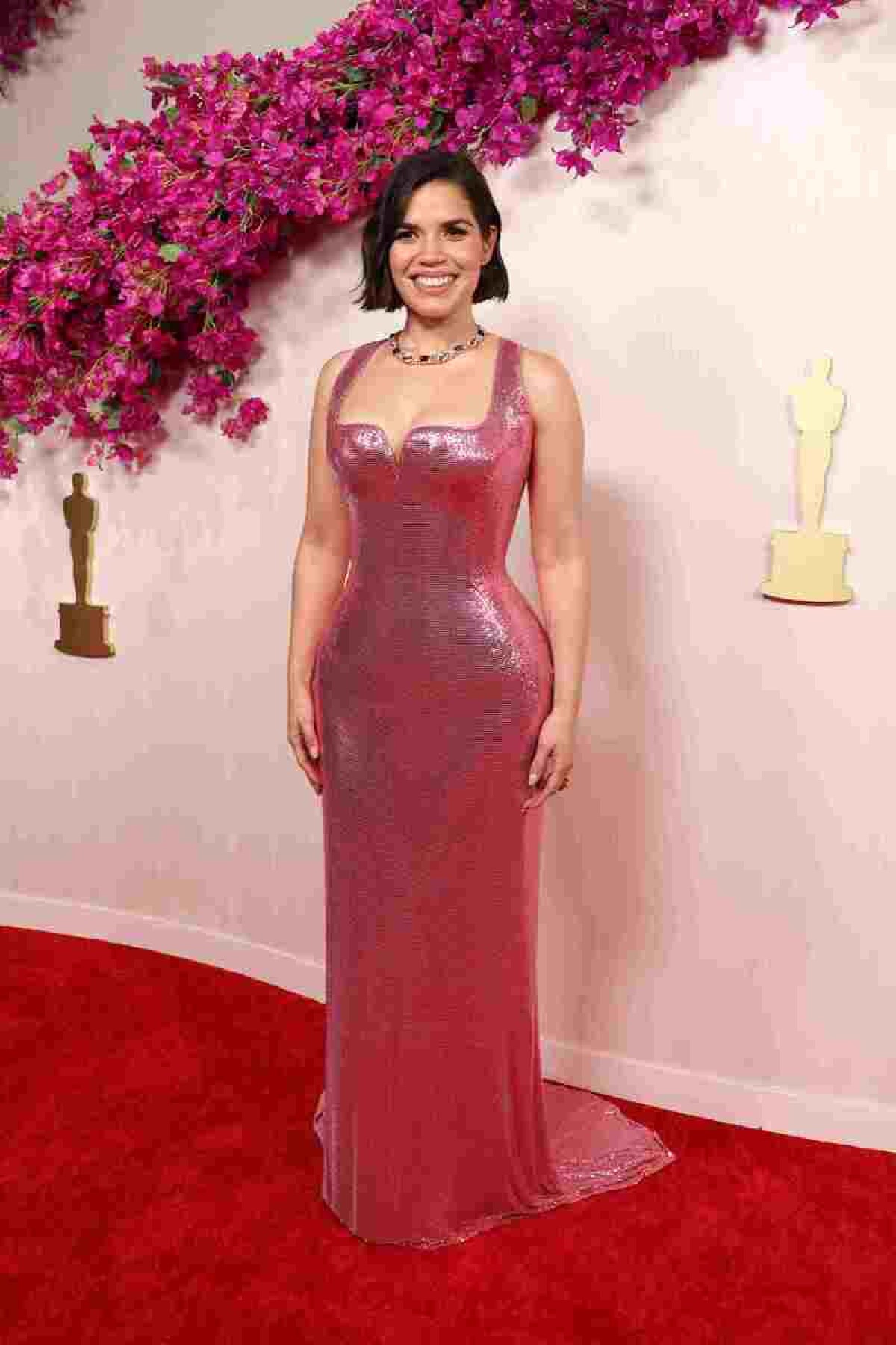  HOLLYWOOD, CALIFORNIA - MARCH 10: America Ferrera attends the 96th Annual Academy Awards on March 10, 2024 in Hollywood, California.   JC Olivera/Getty Images/AFP (Photo by JC Olivera / GETTY IMAGES NORTH AMERICA / Getty Images via AFP)       