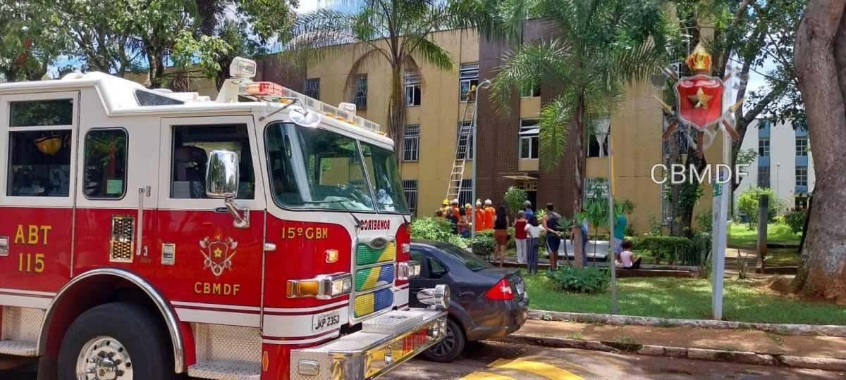 Cachorro é resgatado por bombeiros após fumaça atingir apartamento