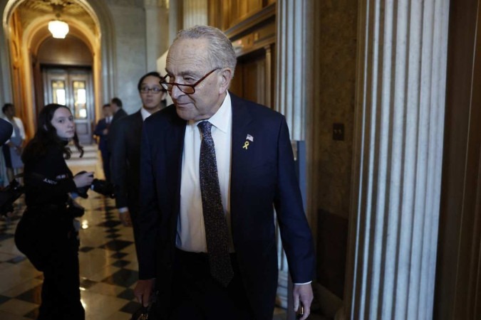 Ao discursar no plenário do Senado, Schumer disse que Netanyahu se cercou de extremistas de direita -  (crédito:  Getty Images via AFP)