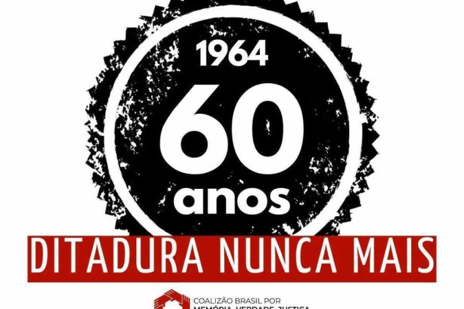 Logomarca do  grupo Coalizão Brasil por Memória, Verdade e Justiça para lembrar o aniversário do golpe -  (crédito:  Reprodução)