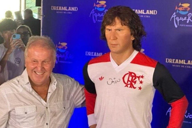 Inauguração da estátua de cera de Zico -  (crédito: Foto: Lucas Bayer/Jogada10)