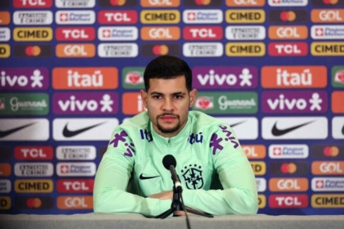 Bruno Guimarães em treinamento pela Seleção Brasileira em Londres - (crédito: - Foto: Rafael Ribeiro / CBF) Bruno Guimarães em treinamento pela Seleção Brasileira em Londres - (crédito: - Foto: Rafael Ribeiro / CBF)