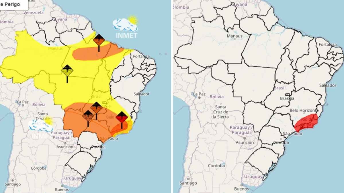 Alerta vermelho: Inmet indica chuvas extremas e 