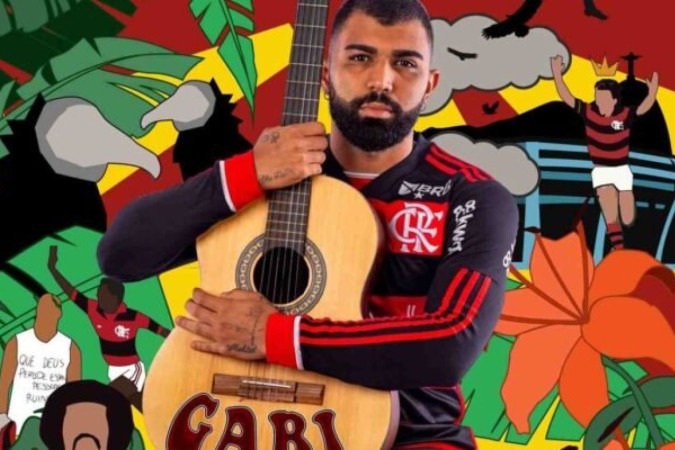 Arte em homenagem ao cantor Jorge Ben Jor -  (crédito: Foto: Divulgação/Flamengo)