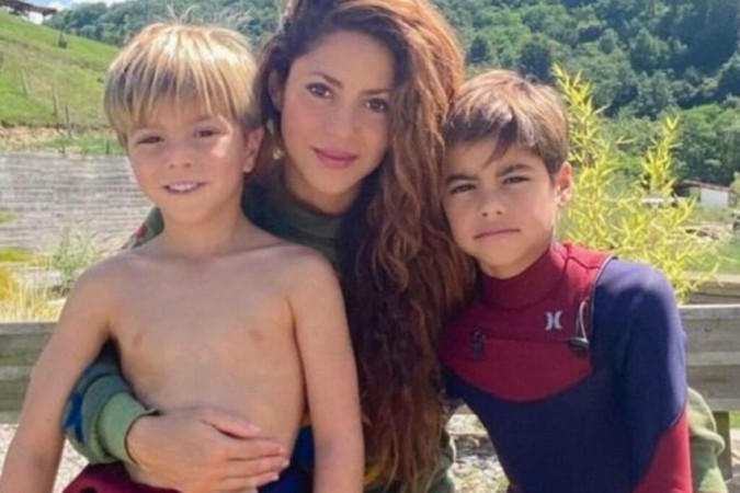 Shakira e os filhos -  (crédito: Reprodução/Instagram)