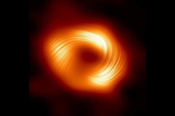 Impressões digitais magnéticas do buraco negro da Via Láctea reveladas em uma imagem impressionante -  (crédito: EHT Collaboration)
