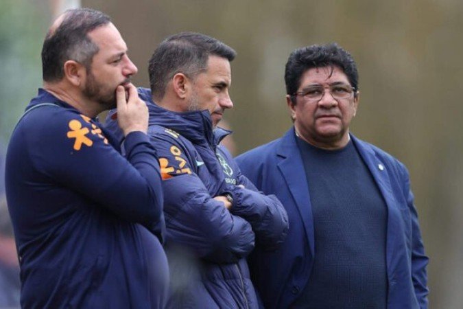 Ednaldo Rodrigues durante a incursão brasileira à Europa - (crédito: Foto: Rafael Ribeiro/CBF) Ednaldo Rodrigues durante a incursão brasileira à Europa - (crédito: Foto: Rafael Ribeiro/CBF)