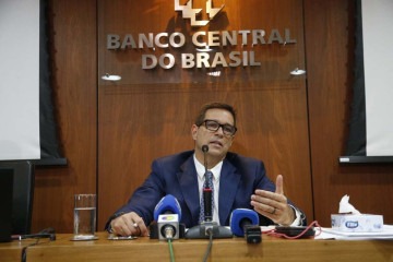 Campos Neto em coletiva: 'Decisão sobre corte da Selic foi unânime' -  (crédito: Paulo Pinto/Agência Brasil)