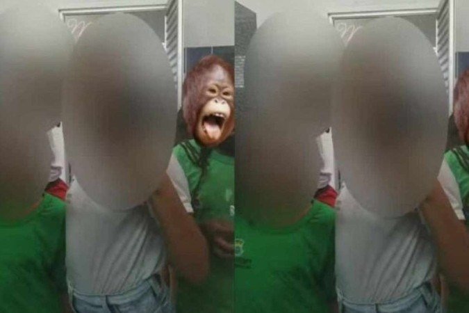 A foto foi tirada no banheiro da escola. De acordo com o pai da vítima, a filha estava no banheiro escovando os dentes e apareceu no fundo da foto - (crédito: Reprodução/Redes sociais) A foto foi tirada no banheiro da escola. De acordo com o pai da vítima, a filha estava no banheiro escovando os dentes e apareceu no fundo da foto - (crédito: Reprodução/Redes sociais)