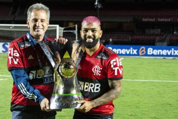 Landim declarou que Flamengo pretende seguir com Gabigol -  (crédito: Foto: Alexandre Vidal / Flamengo)