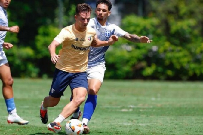 Jogo Treino do São Paulo  neste sábado foi contra o Atlético Mogi -  (crédito: Foto: Divulgação Rubens Chiri / saopaulofc)