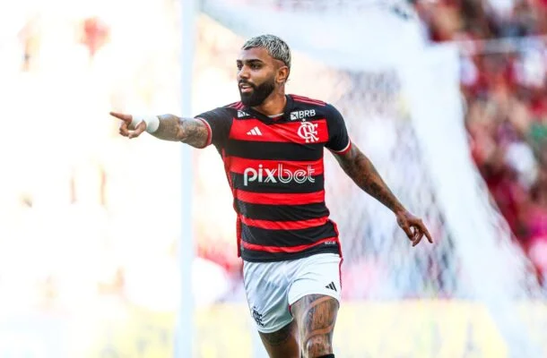 Gabigol durante treino no Ninho do Urubu -  (crédito: Foto: Marcelo Cortes/CRF)