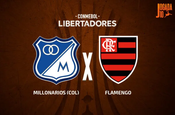 Millonarios x Flamengo -  (crédito: Foto: Arte Jogada10)