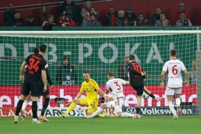 Leverkusen venceu o Dusseldorf e está na final da Copa da Alemanha -  (crédito: INA FASSBENDER/AFP via Getty Images)