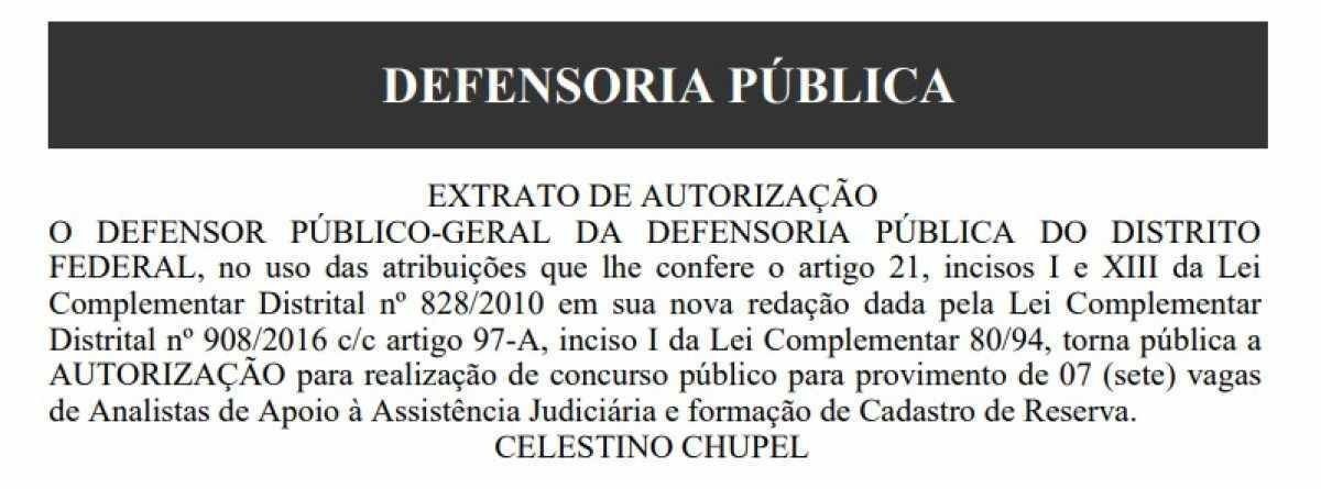 Reprodução/Diário Oficial do DF