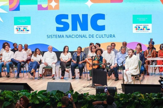 O presidente Lula participou de lançamento do Sistema Nacional de Cultura nesta quinta-feira (4/4) -  (crédito: Ricardo Stuckert / Presidência da República)