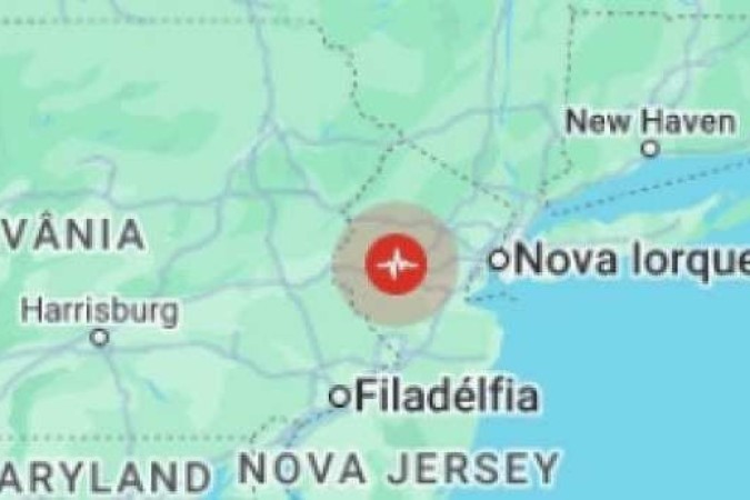 Um terremoto de magnitude de 4,8 atingiu a região de Nova York nesta sexta-feira (5/4) -  (crédito: Google/ reprodução)