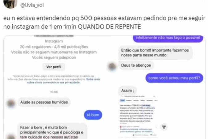 Com nome igual, jovem viralizou na web após ser confundida com bilionária mais jovem do mundo -  (crédito: Redes sociais/ Reprodução)