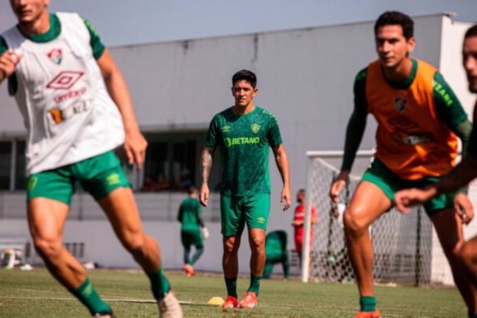 Ganso em ação no treinamento do Fluminense nesta sexta-feira (5) -  (crédito: - Foto: Marcelo Gonçalves/Fluminense)