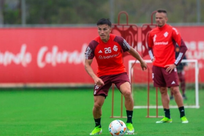 Internacional teve desfalque de gringos em sua reapresentação no CT Parque Gigante -  (crédito: Foto: Ricardo Duarte / Internacional)