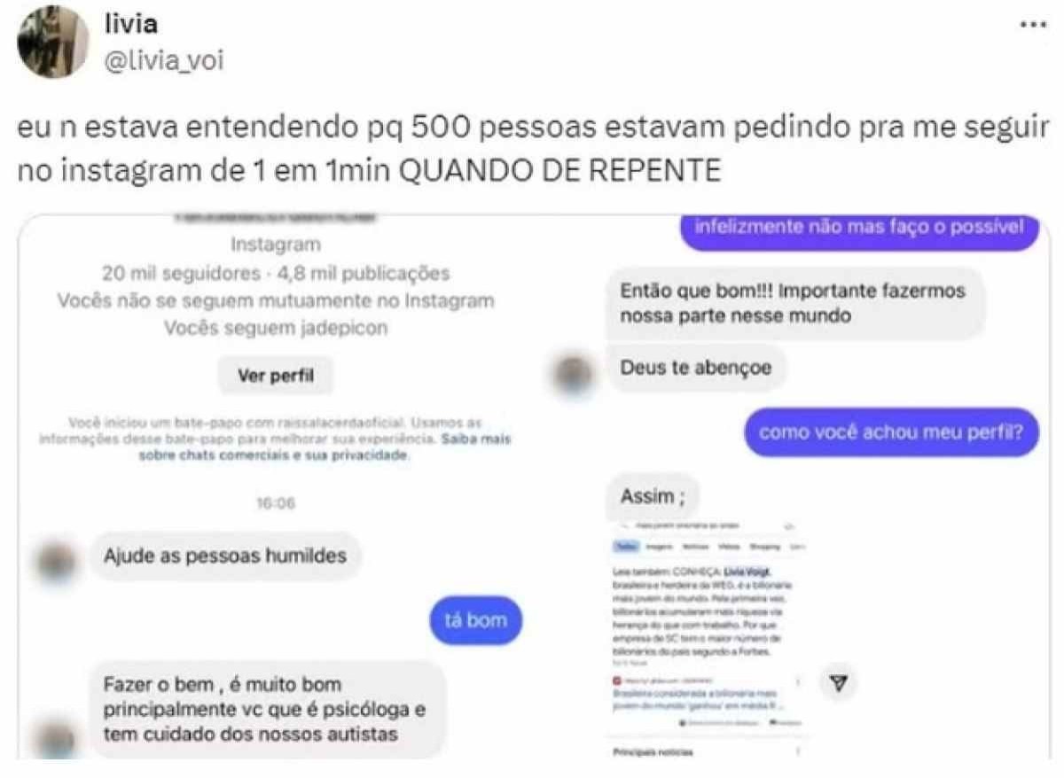 'Ajude as pessoas humildes': carioca é confundida com bilionária mais jovem do mundo