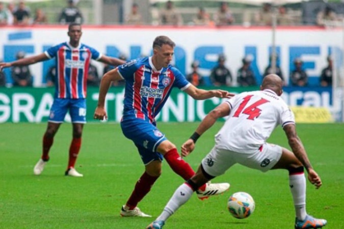 A derrota no primeiro jogo por 3 a 2 fez o Bahia sair para o jogo dentro da Arena Fonte Nova -  (crédito:  Divulgação / Bahia)