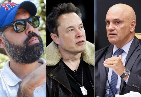 Allan dos Santos; Elon Musk; Alexandre de Moraes -  (crédito:  Elza Fiuza/Agência Brasil/Michael M. Santiago/AFP/ Antonio Augusto/SCO/STF)