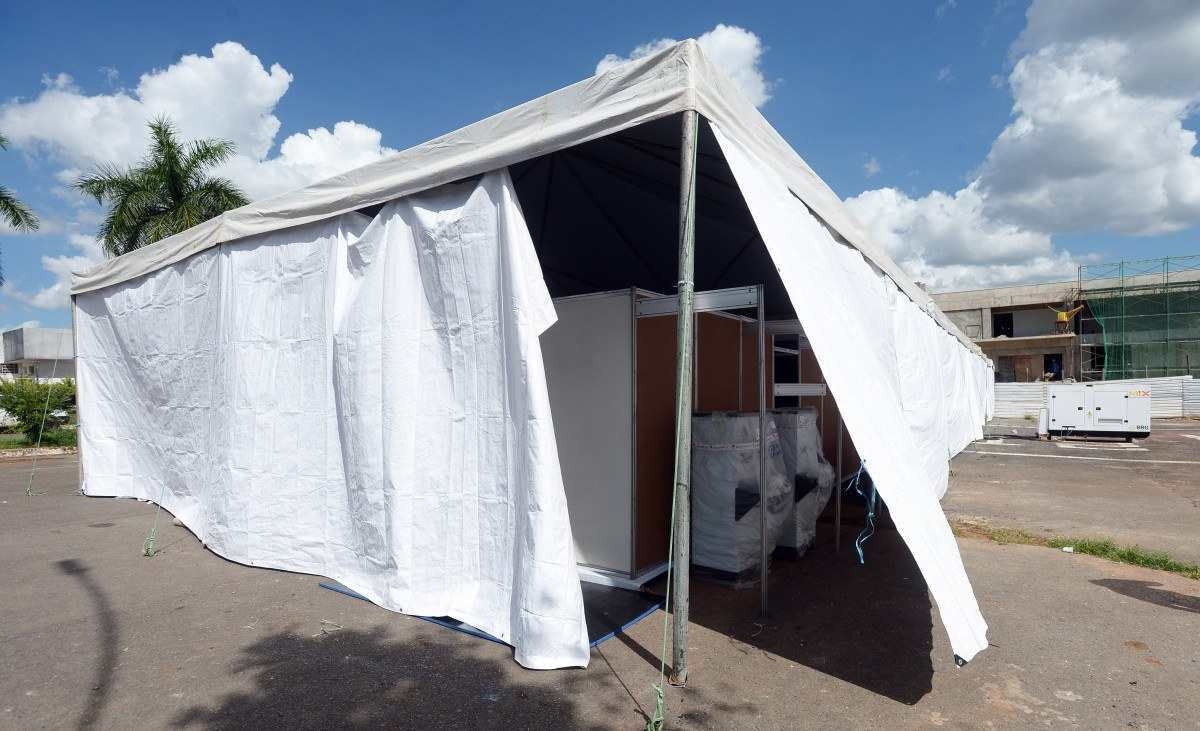 Preparativos para inauguração da tenda em Planaltina