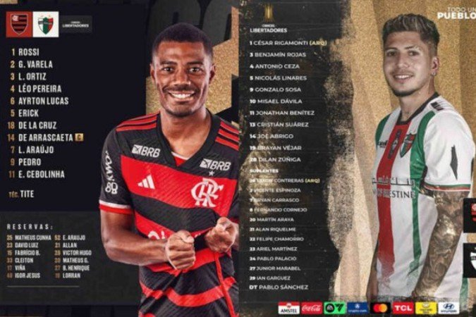 Escalação do Flamengo -  (crédito: Foto: Divulgação/Flamengo)