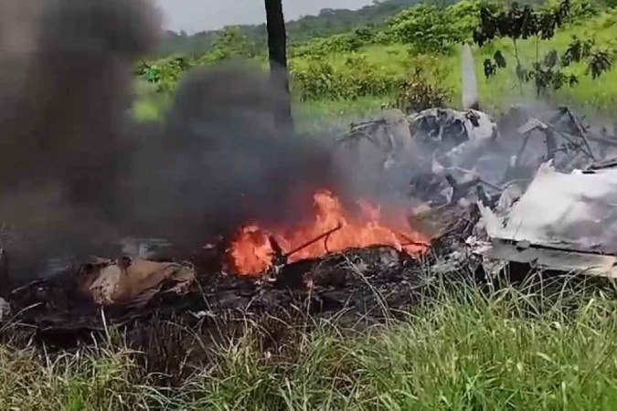 Suspeitos incendiaram aeronave e fugiram -  (crédito: Força Aérea Brasileira)