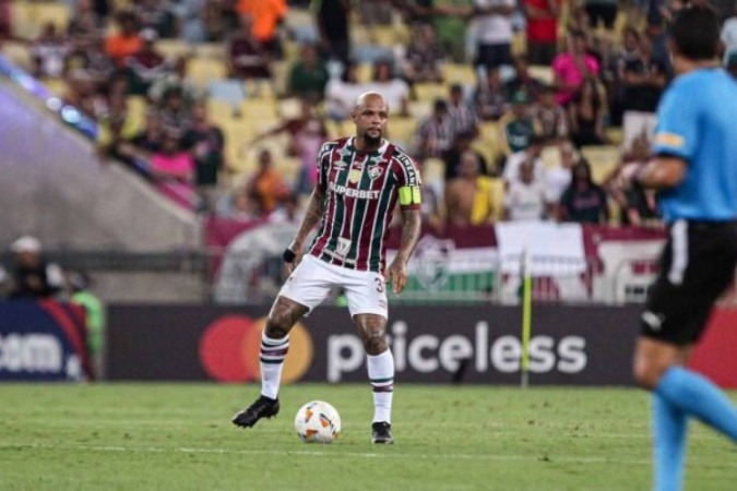 Martinelli atuou como zagueiro ao lado de Felipe Melo na vitória do Fluminense  -  (crédito:  MARCELO GONCALVES / FLUMINENSE)