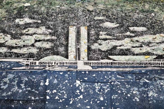 Obra de Vik Muniz  na exposição Brasília, a arte da democracia