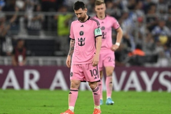 Lionel Messi viu o seu time, o Inter Miami, ser eliminado na Concachampions  -  (crédito: Foto: Yuri Cortez/AFP via Getty Images)