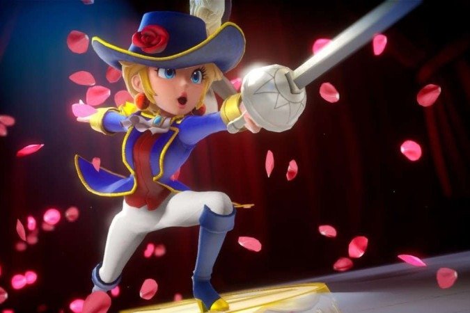 A Peach espadachim foi uma das primeiras variações disponível no jogo.