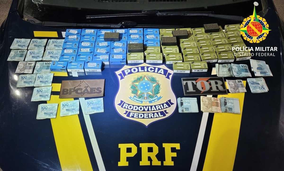 Três mil munições são apreendidas na BR–060 nesta quarta pela PMDF e PRF