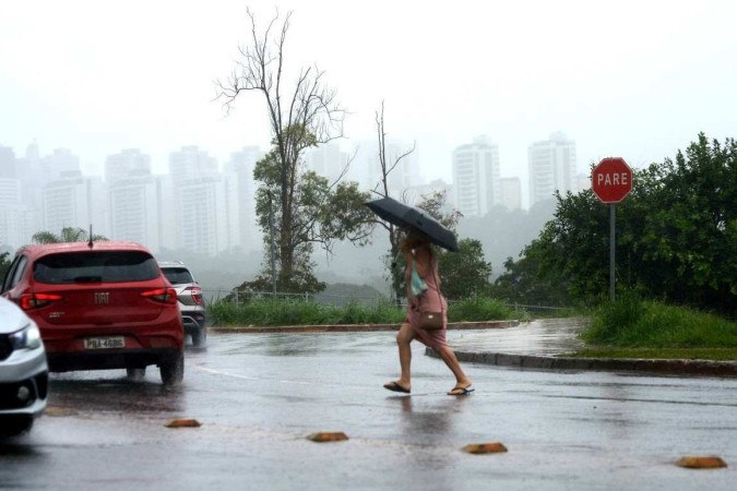 A previsão é de que haja volumes altos de chuva na segunda e terça em diversas cidades do Sul brasileiro -  (crédito:  Ed Alves/CB/DA.Press)