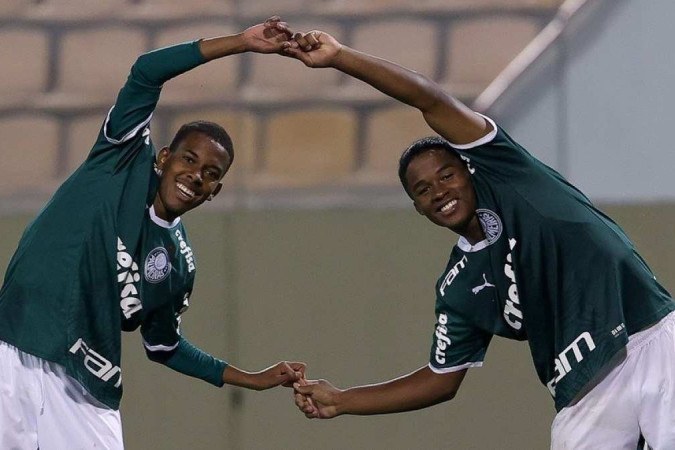 Estevão e Endrick, atacantes do Palmeiras -  (crédito: Fabio Menotti/Ag. Palmeiras)