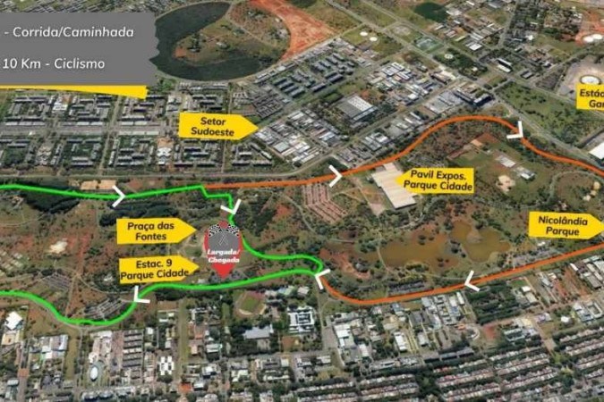 Interdições da via contorno do Parque da Cidade -  (crédito: Detran-DF/Divulgação)